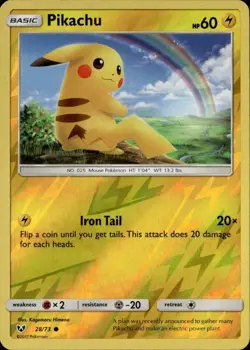 Pikachu - 28/73 (Cosmos Holo) Reverse Holo Promo MCAP Miscellaneous Cards & Prod - Image 1