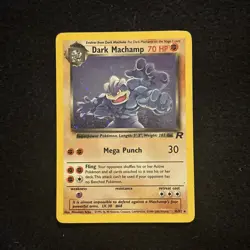Dark Machamp 10/82 Team Rocket Holo Rare SWIRL Vintage Pokemon Card LP - Image 1