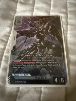 Gundam Card Game Freedom Gundam LR English GD01-065 LR Newtype Rising - Image 1