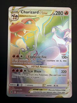 Pokemon TCG Charizard VSTAR Rainbow Secret Rare Card Brilliant Stars 174/172 - Image 1