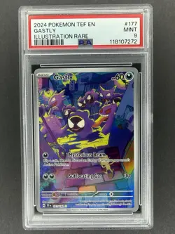 Gastly Illustration Rare Card 177/162 Pokemon Temporal Forces PSA 9 - Image 1