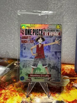 One Piece Monkey D. Luffy US Voyage College Basketball Promo Card (Sealed) - Image 1