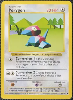 Porygon 039/102 Base Set (Shadowless) Regular - Pokemon Card - Image 1