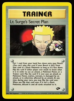 Lt. Surge's Secret Plan 107/132 Rare Gym Challenge Pokemon Card - Image 1