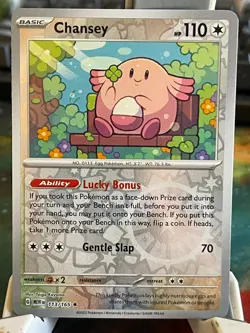 POKEMON CHANSEY 113/165 RARE REVERSE HOLOFOIL SCARLET VIOLET 151 NM CARD - Image 1