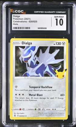 DIALGA HOLO 2021 POKEMON SWSH CELEBRATIONS #020 CGC 10 - Image 1