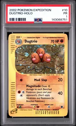 PSA 1 Dugtrio Expedition Holo Foil Rare 10/165 2002 Pokemon E-Reader WoTC PR - Image 1