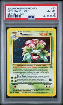 2000 POKEMON PROMO BLACK STAR #13 VENUSAUR-HOLO PSA 8 - Image 1