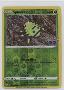 Spinarak (Peelable Ditto) Reverse Foil Pokemon Sword & Shield Pokemon Go #006 - Image 1