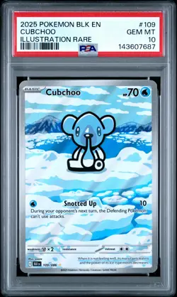 2025 POKEMON BLK EN-BLACK BOLT ILLUSTRATION RARE #109 CUBCHOO PSA 10 - Image 1