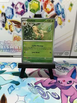 Pokemon TCG Leafeon Pokeball Pattern Holo Rare Prismatic Evolutions - Image 1
