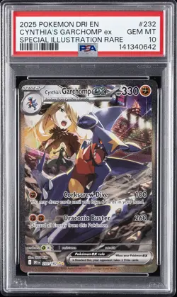 2025 POKEMON DRI EN-DESTINED RIVALS #232 CYNTHIA'S GARCHOMP EX PSA 10 - Image 1