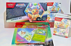Pokemon Prismatic Evolutions Lot (3) Sealed: Surprise + 2 Booster Bundle + Tech - Image 1