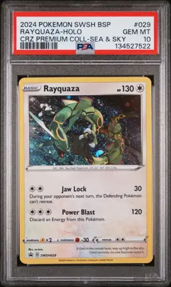 2024 POKEMON SWSH BLACK STAR PROMO #029 RAYQUAZA-HOLO PSA 10 - Image 1