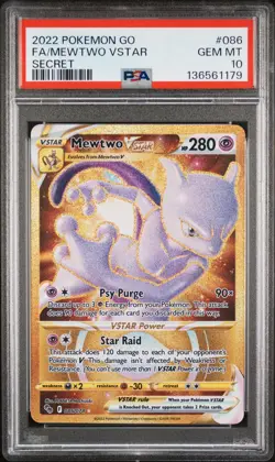 Pokemon Go Mewtwo VSTAR 086 PSA 10 - Image 1