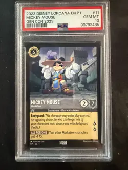 2023 Disney Lorcana The First Chapter Gen Con '23 Mickey Mouse #11 PSA 10 GEM MT - Image 1