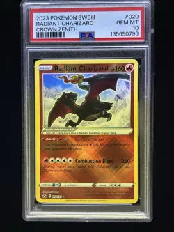 Radiant Charizard Pokemon 020/159 Crown Zenith Holo PSA 10 - Image 1