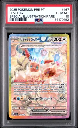2025 POKEMON PORTUGUESE PRE PT-PRISMATIC EVOLUTIONS #167 EEVEE EX PSA 10 - Image 1