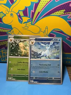 Pokemon Prismatic Evolutions Pokeball Pattern Lot Of 2: Leafeon And Glaceon - Image 1