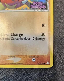 Pokemon Carvanha 61/110 EX Holon Phantoms Holo Stamped - Image 2