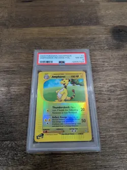 2003 Pokemon Aquapolis #1 Ampharos Reverse Foil PSA 8 - Image 5