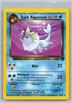 Pokemon TCG DARK VAPOREON 45/82 TEAM ROCKET - Image 1