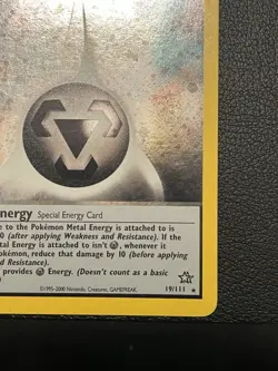 Metal Energy 19/111 Neo Genesis Holo Unlimited SWIRL Light Play Pokemon 2000 - Image 5