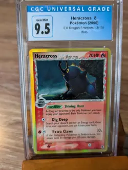 2006 Pokemon EX Dragon Frontiers Heracross Holo #3 CGC Gem Mint 9.5/10 - Image 1