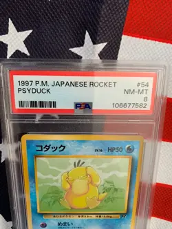 PSA Pokemon P.M. 1997 JAPANESE ROCKET, BROCKS PSYDUCK #54 Super Sharp Card - Image 2