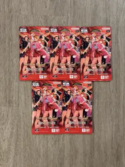One Piece EB-03 Heroines Edition Sleeved Booster Packs - SEALED NEW (LOT OF 5) - Image 1