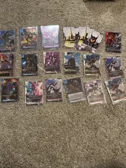 Gundam Card Game lot of 16, GD03 R/ LR cards - Includes Barbatos Lupus LR - Image 1