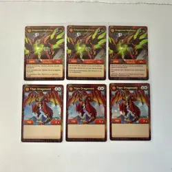 Bakugan Dragoniod Maximus x3 Titan Dragonoid x3 Complete Set Of 6 Hex Foil Cards - Image 1