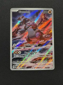 Pokemon TCG Groudon 199/182 Sv04: Paradox Rift Illustration Rare Near Mint - Image 1