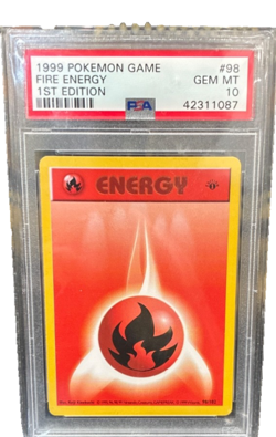 1999 Pokemon Base Set 1st Edition Fire Energy #98 PSA 10 Gem Mint - Image 4