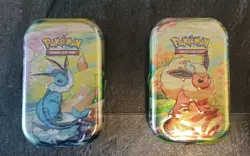 Vaporeon and Flareon Pokemon TCG Prismatic Evolutions Tin Factory Sealed Brand N - Image 1