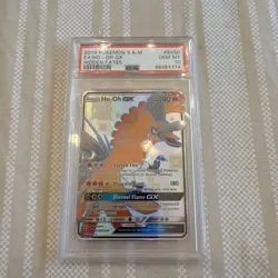 2019 POKEMON SUN & MOON HIDDEN FATES #SV50 FULL ART/HO-OH GX PSA 10 - Image 1