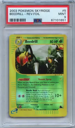 Pokemon PSA 9 Mint Beedrill Reverse Holo 5/144 Skyridge - Image 1
