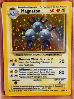 1999 Pokemon Game Base Set Game Magneton Holo #9 PSA 7 NM - Image 2