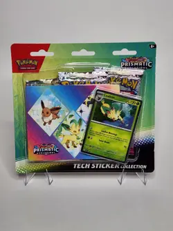 PRISMATIC EVOLUTIONS TECH STICKER COLLECTION LEAFEON POKEMON BLISTER PACK - Image 1