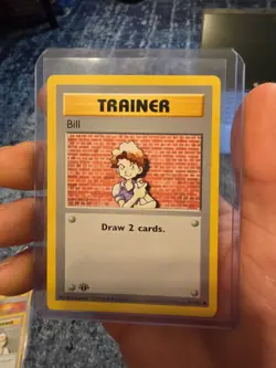Pokemon Bill 1st Edition Base Set Shadowless Trainer 91/102 NM - Image 1