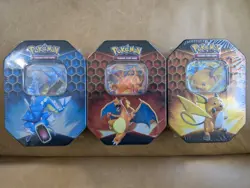 Pokemon Hidden Fates Tins - Charizard, Gyarados, and Raichu (Set Of 3) Sealed - Image 1