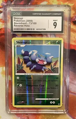 2008 Pokemon Stormfront #73/100 Skorupi Reverse Holo CGC 9 MINT - Image 1
