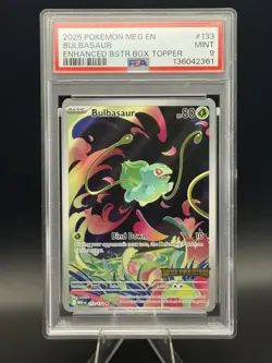 2025 Pokemon Mega Evolution - Bulbasaur Stamped Promo #133/132 PSA 9 - Image 1