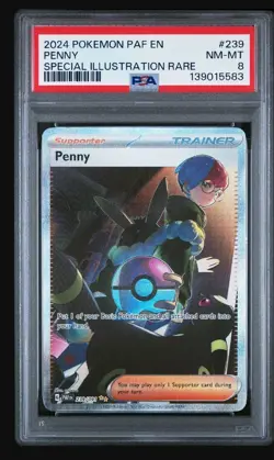 ✨ 2024 Pokemon Paldean Fates – Penny #239 – Special Illustration Rare – PSA 8... - Image 1