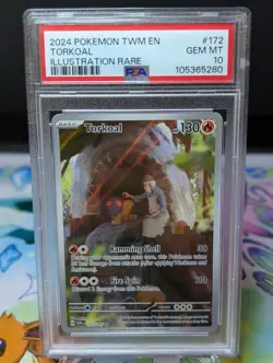 2024 Pokemon Twm En-Twilight Masquerade Illustration Rare Torkoal #172 PSA 10 - Image 1