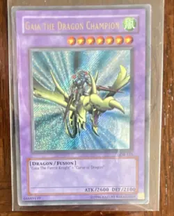 Konami Gaia the Dragon Champion LOB-125 Secret Rare Blue Eyes Unlimited - Image 1