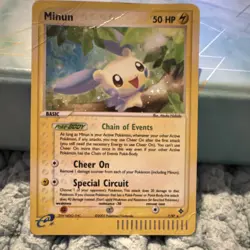 Pokemon TCG Minun Dragon Holo Rare Basic 50HP 7/97 2003 English Card Damaged - Image 1