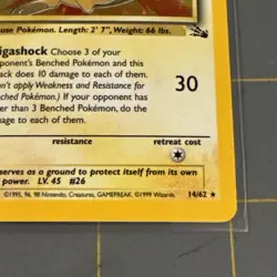 Pokemon TCG Fossil Raichu Holo Rare Trading Card 14/62 NM - Image 4