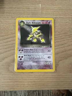Alakazam TCG Dark 1/82 Unlimited Holo Rare Vintage 2000 Pokemon Card NM! Clean! - Image 1