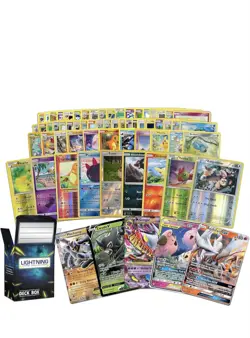 Lightning Pokemon TCG Mixed Card Lot Pikachu Deck Box Charmander Eevee - Image 1
